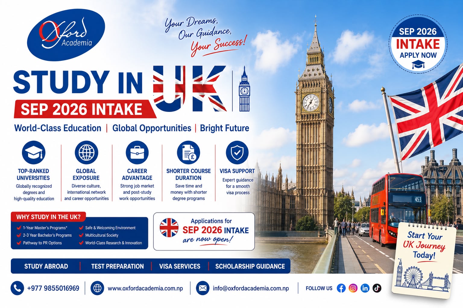 Study in the UK for Sep 2026 intake